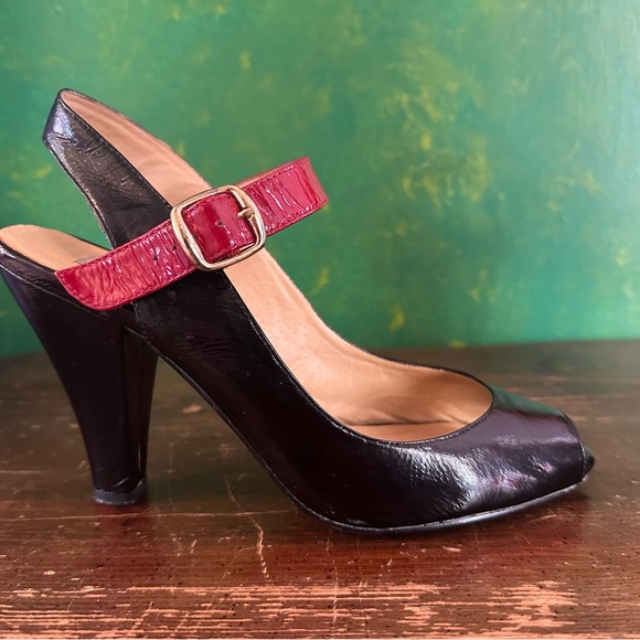 VTG Steve Madden Ninah Women’s Black and Red Patent Heels Sz 9 with Box - Picture 8 of 12